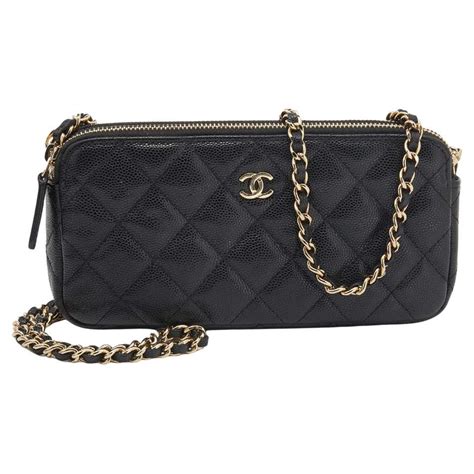 chanel black caviar long wallet|CHANEL Caviar Quilted Wallet on Chain WOC Black.